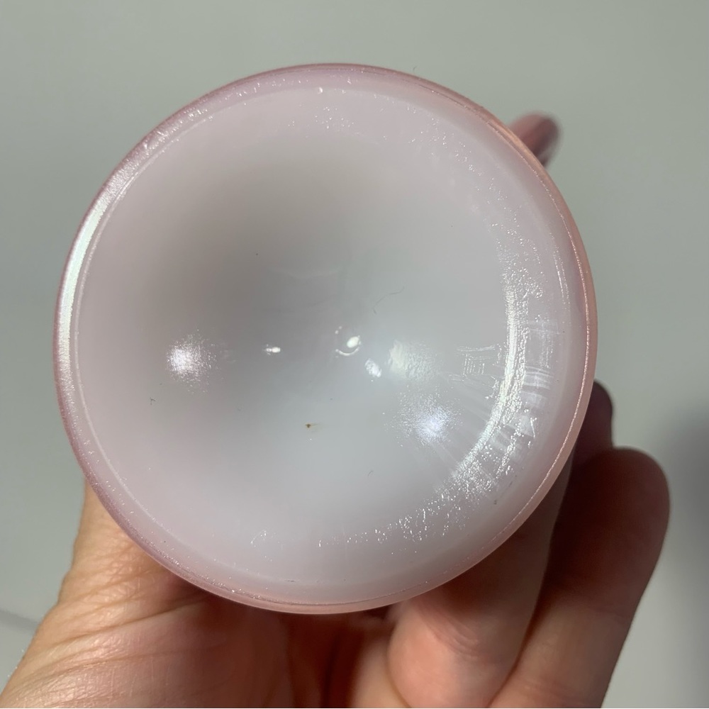 HAZEL-ATLAS Ovide Platonite Pink Cream & Sugar Set Vintage Pink Milk Glass - Picture 10 of 11